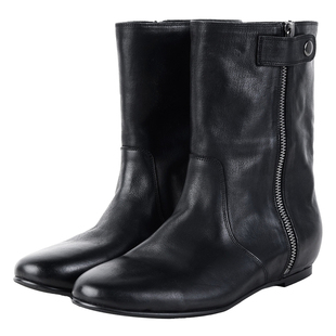 IORE理想矿石设计师原创 理性与随性 利落流线构成侧拉链平底短靴