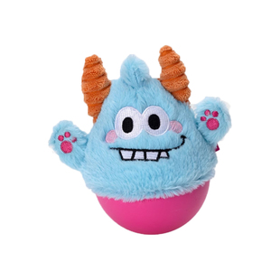 Qmonster宠物玩具狗狗毛绒不倒翁互动陪伴解闷橡胶发声狗玩具