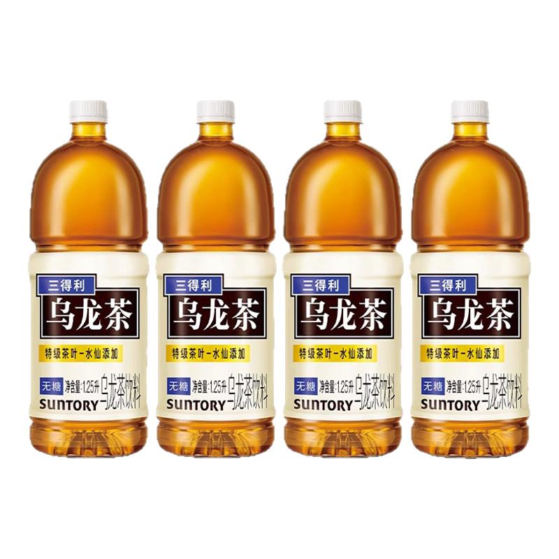 SUNTORY/三得利乌龙茶无糖茶饮料0糖0脂饮料品1.25L*4大瓶装整箱