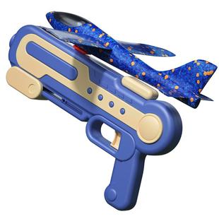 网红泡沫弹射飞机发射枪儿童户外男孩手抛弹射滑翔手抛飞天小玩具