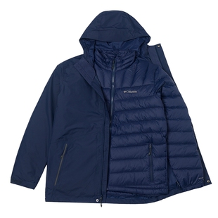 哥伦比亚防风保暖冲锋衣男冬季新款羽绒内胆三合一外套运动服夹克