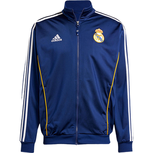 Adidas/阿迪达斯官方正品REAL MADRID男士立领宽松足球外套JW1993