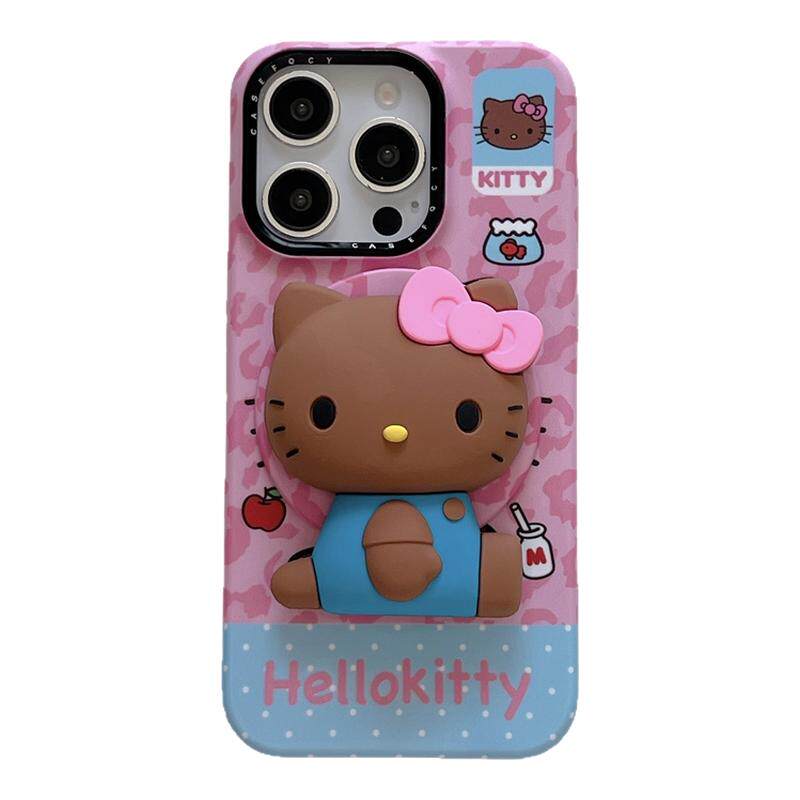 时尚HelloKitty豹纹磁吸16手机壳
