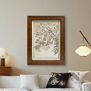 《平安果》中古风客厅装饰画法式复古餐厅挂画沙发背景墙玄关壁画