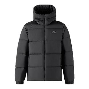 李宁短款羽绒服男士2026秋冬季新款保暖舒适连帽运动休闲宽松外套