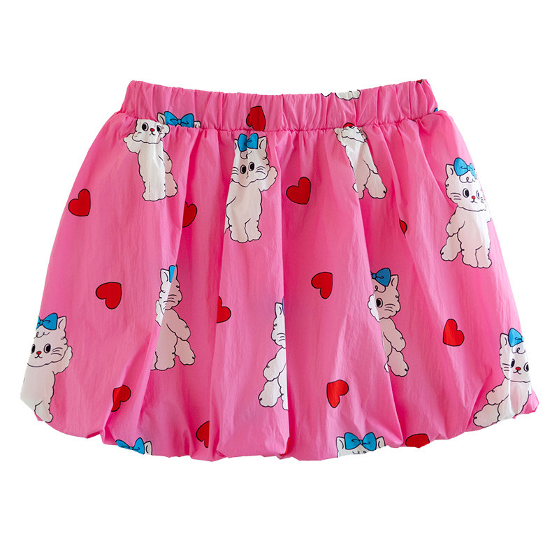 ILOVEJ女小童夏季小猫速干半身裙