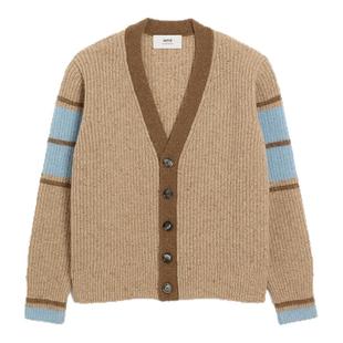 【季末甄选】Ami Paris 男士毛巾绣ADC羊毛罗纹宽松开衫 学院风