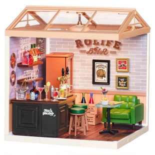 rolife若来超级世界酒吧益智积木拼装玩具diy小屋模型儿童礼物女