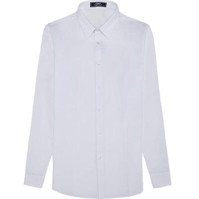 jdv长袖白衬衫衬衣上衣方领