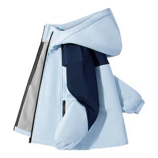 真维斯童装男童加绒外套儿童三防保暖冲锋衣男孩冬季户外运动上衣