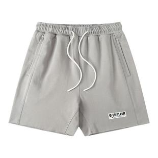 weballer美式篮球短裤男夏季休闲透气四分裤新款毛边绵裤宽松高弹