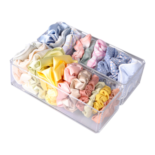 大肠发圈分格收纳盒家用儿童发饰整理神器头绳发夹发带展示架置物