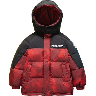 雅鹿儿童短款加厚羽绒服保暖