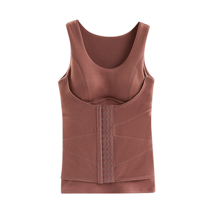 大码德绒加绒加厚保暖背心女秋冬季保暖内衣带胸垫塑身衣打底上衣