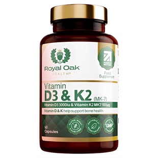 【自营】royaloakhealth皇家橡树维生素D3+K2成人备3000iu孕胶囊