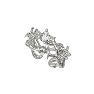 BOONEE平衡关系镶钻荆棘开口戒指小众设计轻奢高级食指戒情侣对戒