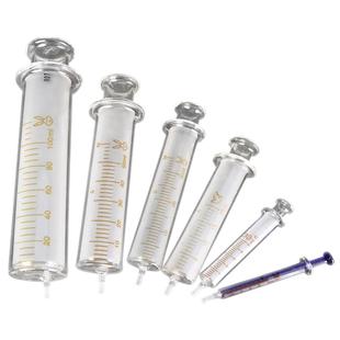 教学仪器玻璃注射器实验室用 点胶加墨取样分装器 液体取样器 1/2/5/10/20/30/50/100ml蓝芯玻璃针筒细口