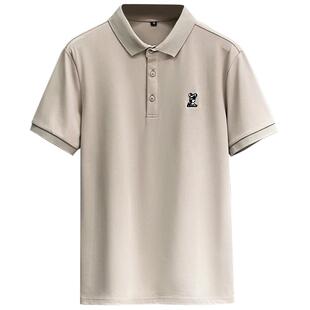 2025小熊刺绣polo衫男短袖潮牌男士上衣夏季日系港风潮流翻领t恤