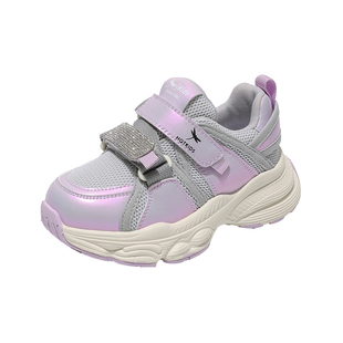 红蜻蜓女童鞋春夏新品亮晶晶运动鞋潮流时尚拼接儿童老爹鞋休闲鞋