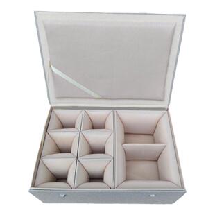 米色布艺盒一壶两杯一壶四杯套壶包装盒礼品盒空盒茶壶茶杯锦盒