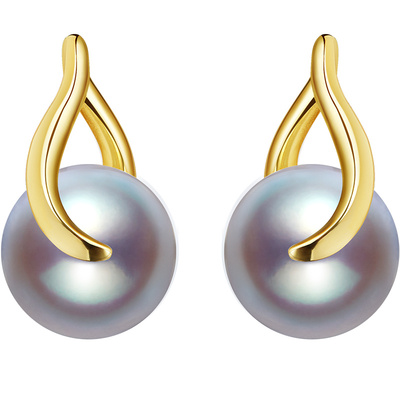 【门店同款】CIRCLE珠宝朱雀系列18K黄金蓝灰akoya海水珍珠耳钉女