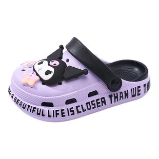 儿童洞洞鞋女童拖鞋2025夏季新款防滑软底凉鞋大童凉拖女孩沙滩鞋