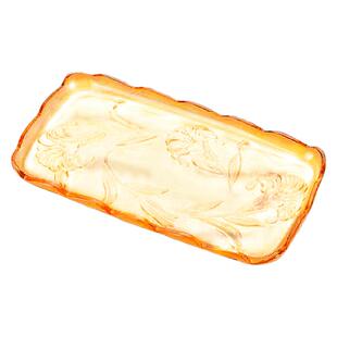 现代简约长方形玻璃水果盘杯子盘点心盘家用客厅瓜子盘糖果盘托盘