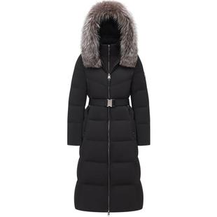 银狐毛领 波司登冬季新款90鹅绒羽绒服女长款高端商务收腰显瘦