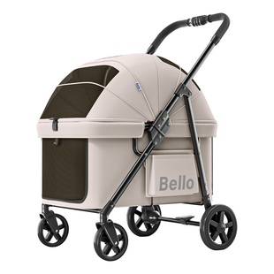 Bello D6中小型宠物推车狗狗猫咪轻便一键折叠宠物外出推车