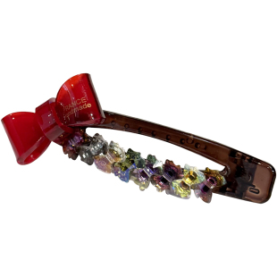 高级感彩色水钻发夹女蝴蝶结满钻鸭嘴夹头饰前额侧边刘海头发夹子