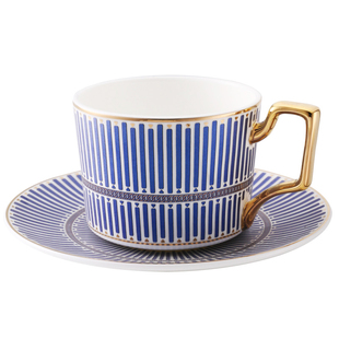 TIFANI律韵纹章陶瓷咖啡杯碟子高档精致礼盒装高颜值英式下午茶杯