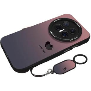 渐变爱心适用华为mate80pro手机壳新款彩绘m70pro小众高级感pura80网红超火爆款p60硅胶女款50全包40防摔软套