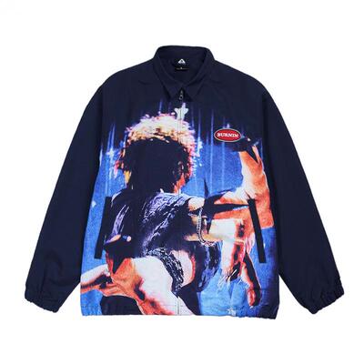 burninthe印花秋季流行长袖夹克