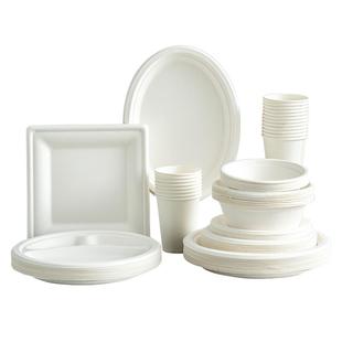 onlycook可降解一次性碗环保餐具纸碗食品级纸杯露营盘子户外餐盘