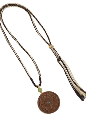 【老山檀八吉祥花毛衣链】