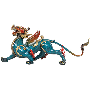 全铜旺财貔貅摆件守财招财聚财财运黄铜皮丘客厅办公室装饰非纯铜