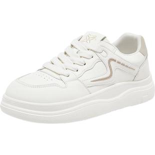 百思图2026春季商场新款厚底小白鞋舒适轻便运动女休闲鞋D3762AM6