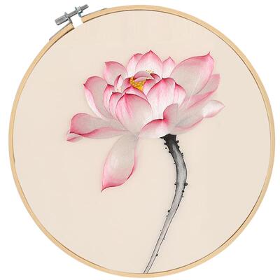 古风入门针迹紫藤花鸟手工diy