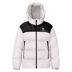 骆驼男装火山羽绒服男鸭绒抗寒防水加厚保暖冬季黑色排骨面包服