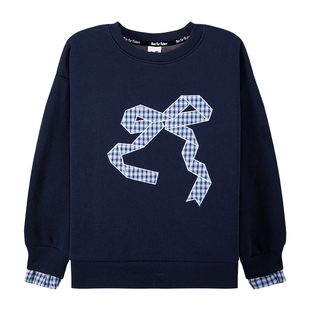 左西女童加绒卫衣2026秋冬新款假两件儿童银狐绒外套女孩POLO衫冬