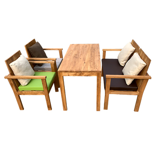 漫咖啡桌椅老榆木实木双人餐桌做旧小方桌老式咖啡桌八仙桌木桌面