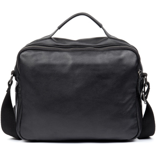 慢时光单肩包男真皮横款软皮通勤风斜挎包头层牛皮邮差休闲复古包