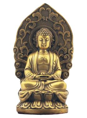 纯铜阿弥陀佛家居供奉佛像如来佛祖三宝佛摆件佛堂摆件佛祖坐像