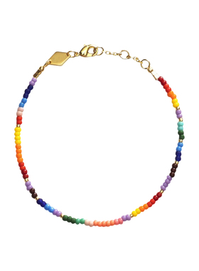 彩虹色夏日手工米珠细串珠手链