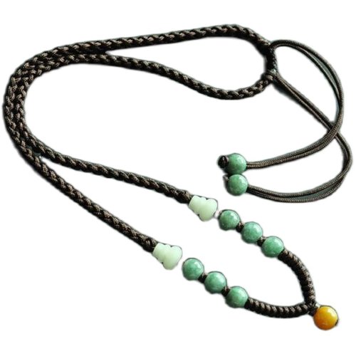 sz012原创diy手工个性绳编菩提玉珠加粗款男女吊坠项链挂绳毛衣链