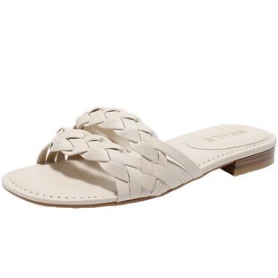 百丽女鞋子幸运结编织平底拖鞋可外穿夏季新款度假风凉拖D6V1DBT5