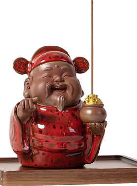 国风财神爷线香插香座
