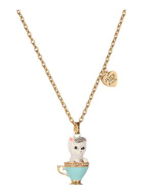 茶杯犬爱心坠长款项链