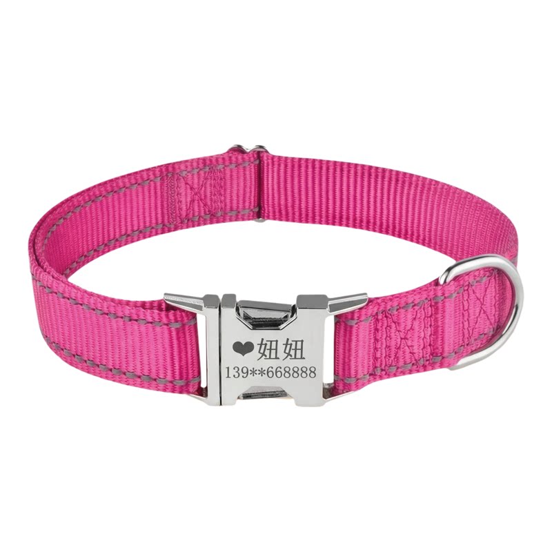 宠物定制涤纶项圈狗牌刻字防丢失狗项圈小中大型犬颈圈