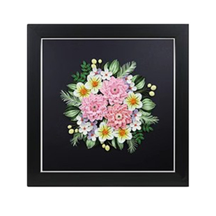 手玲珑纸艺 粉黛 黑色底卡衍纸diy手工材料包套装 艺术画 硬卡纸